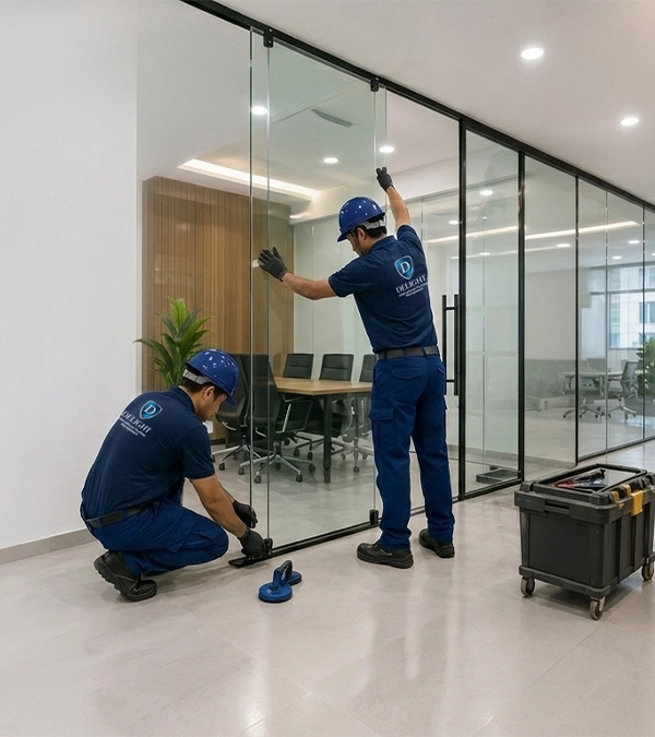Office gypsum glass partition service